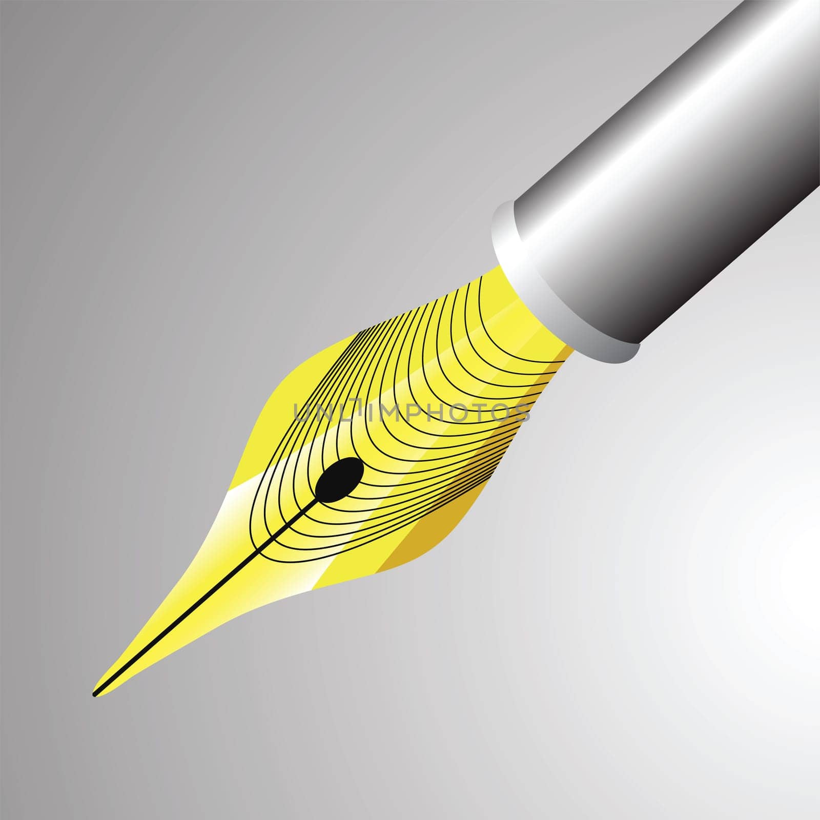 colorful illustration with gold pen nib for your design