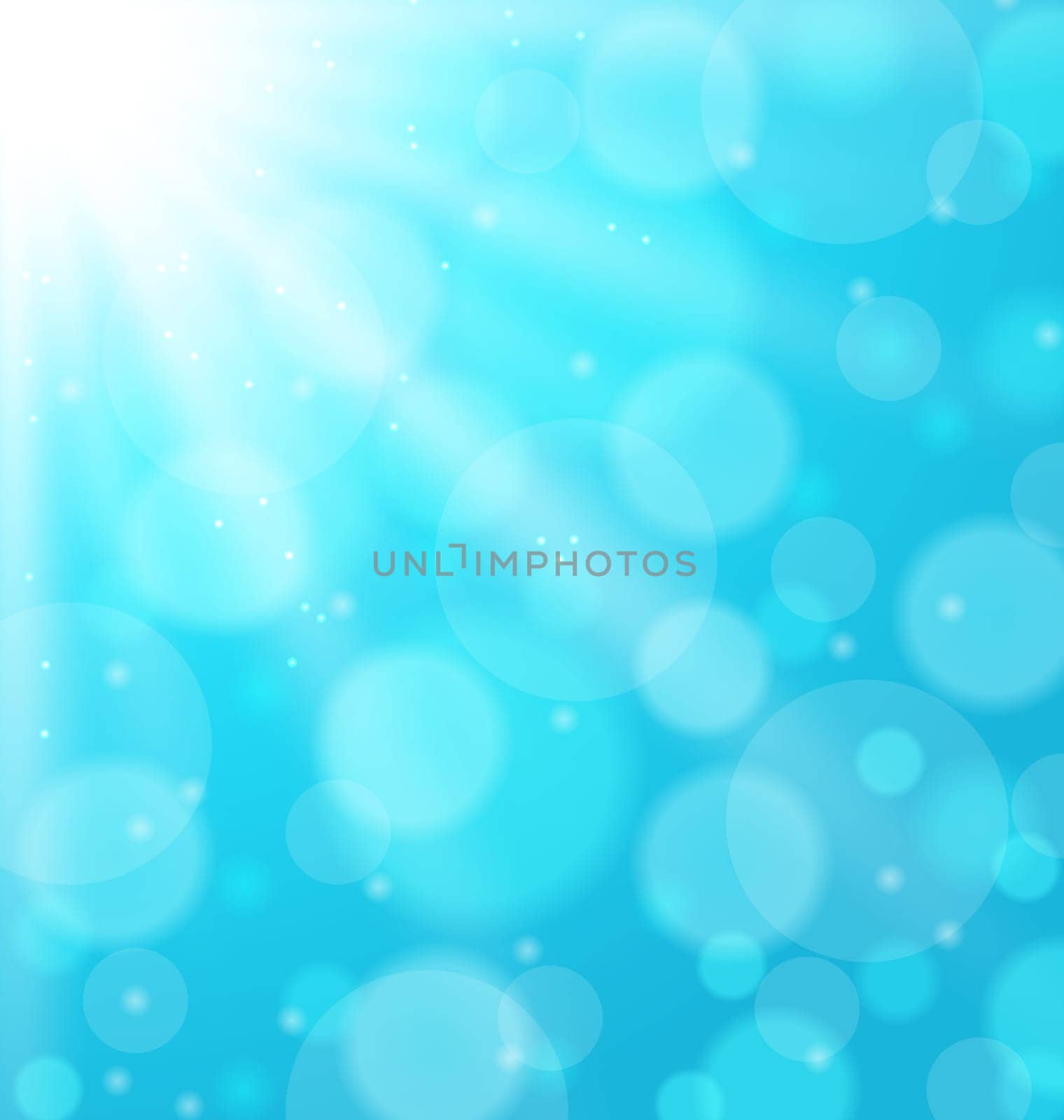 Illustration abstract blue background with sunbeam - vector