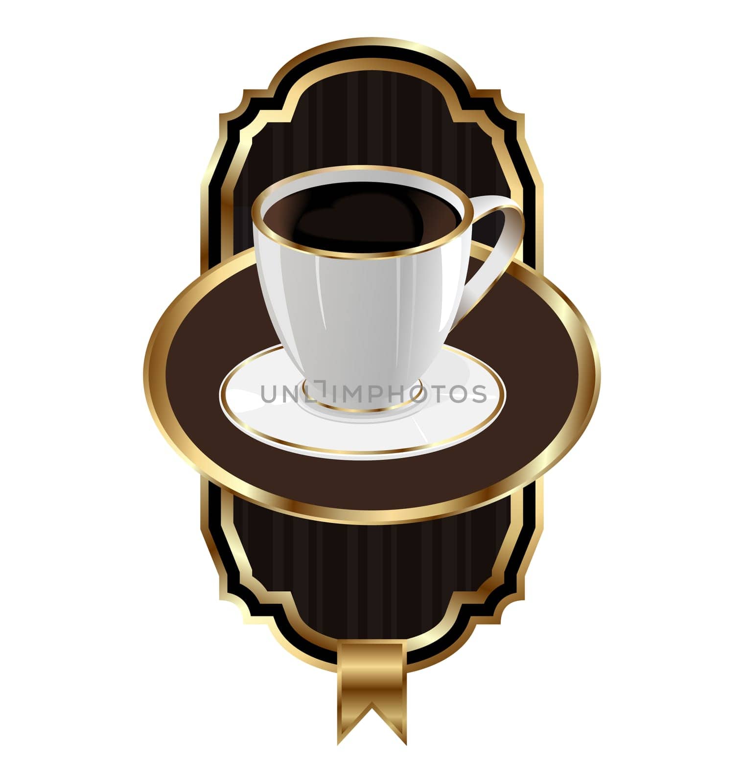 Illustration vintage label for packing coffee, isolated on white background - vector