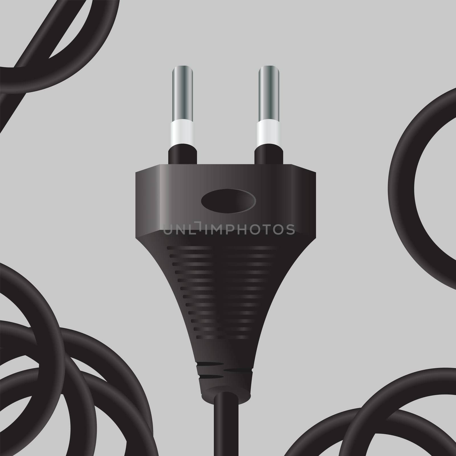 illustration with power plug for your design
