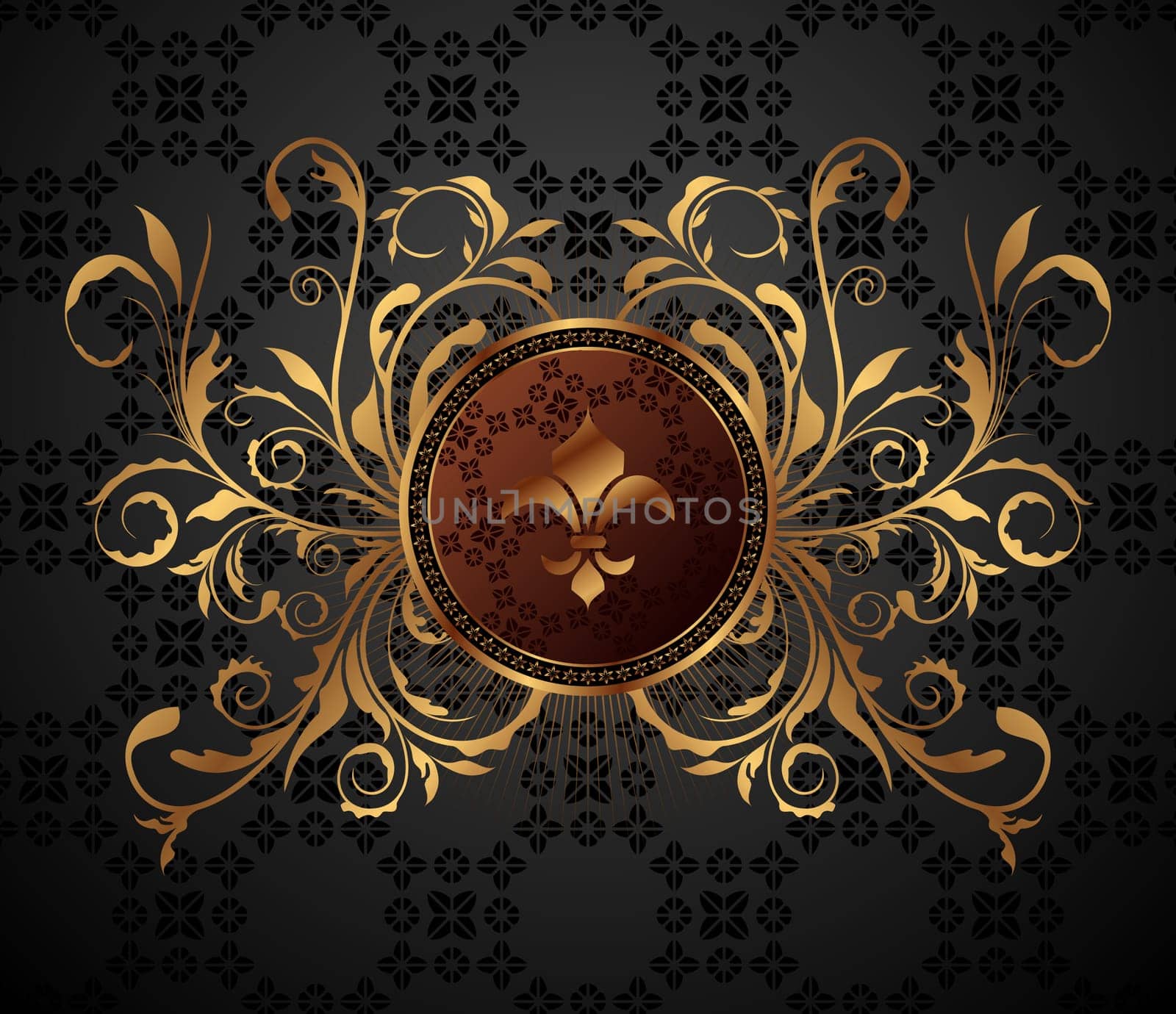 Illustration gold vintage for design packing - vector