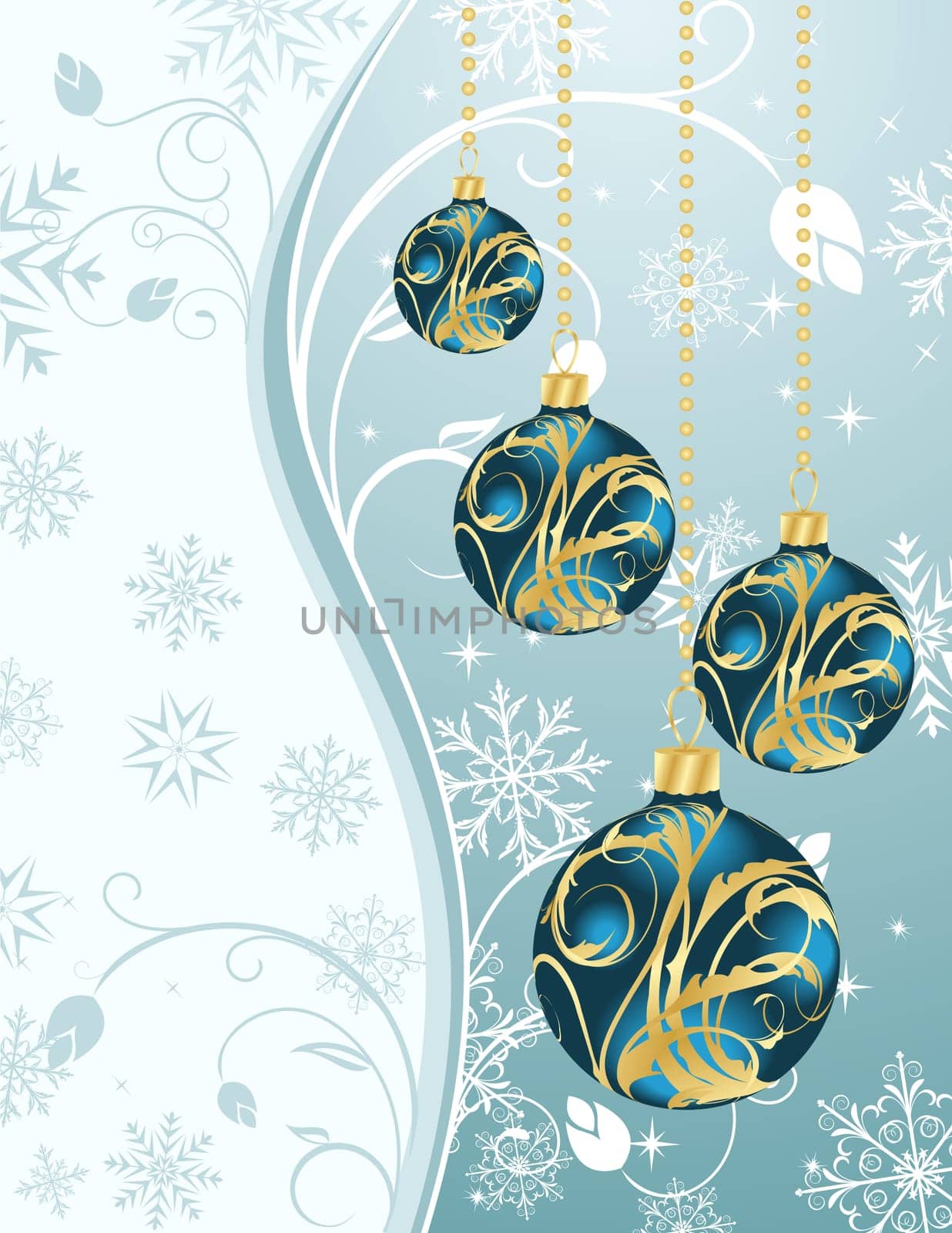 Illustration Christmas background with set balls - vector
