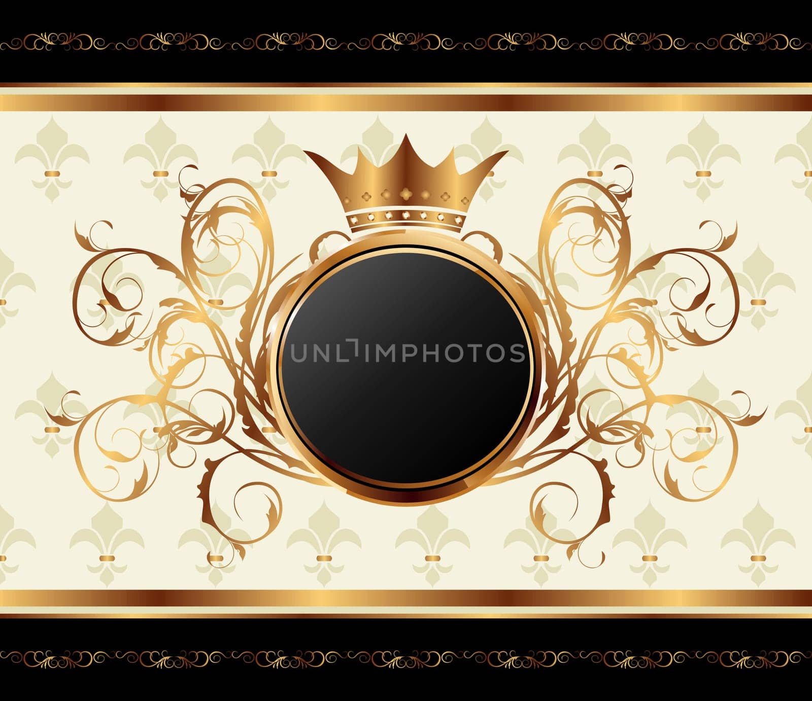 Illustration gold invitation frame or packing for elegant design - vector