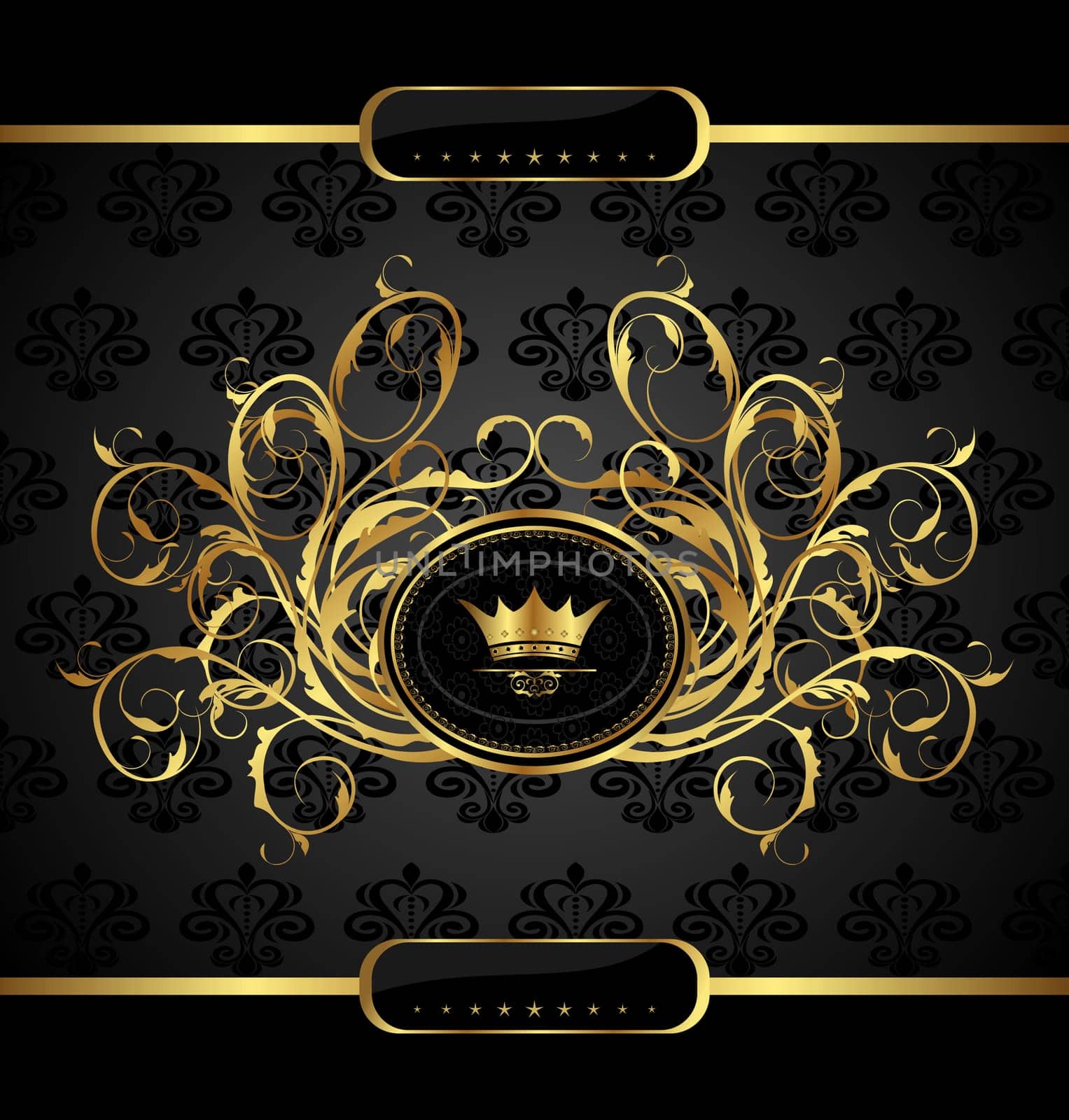 Illustration gold vintage for design packing - vector