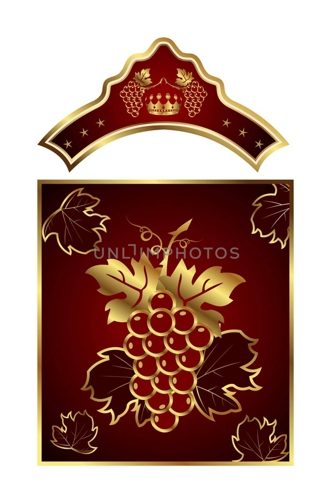 Illustration golden label for packing alcohol - vector
