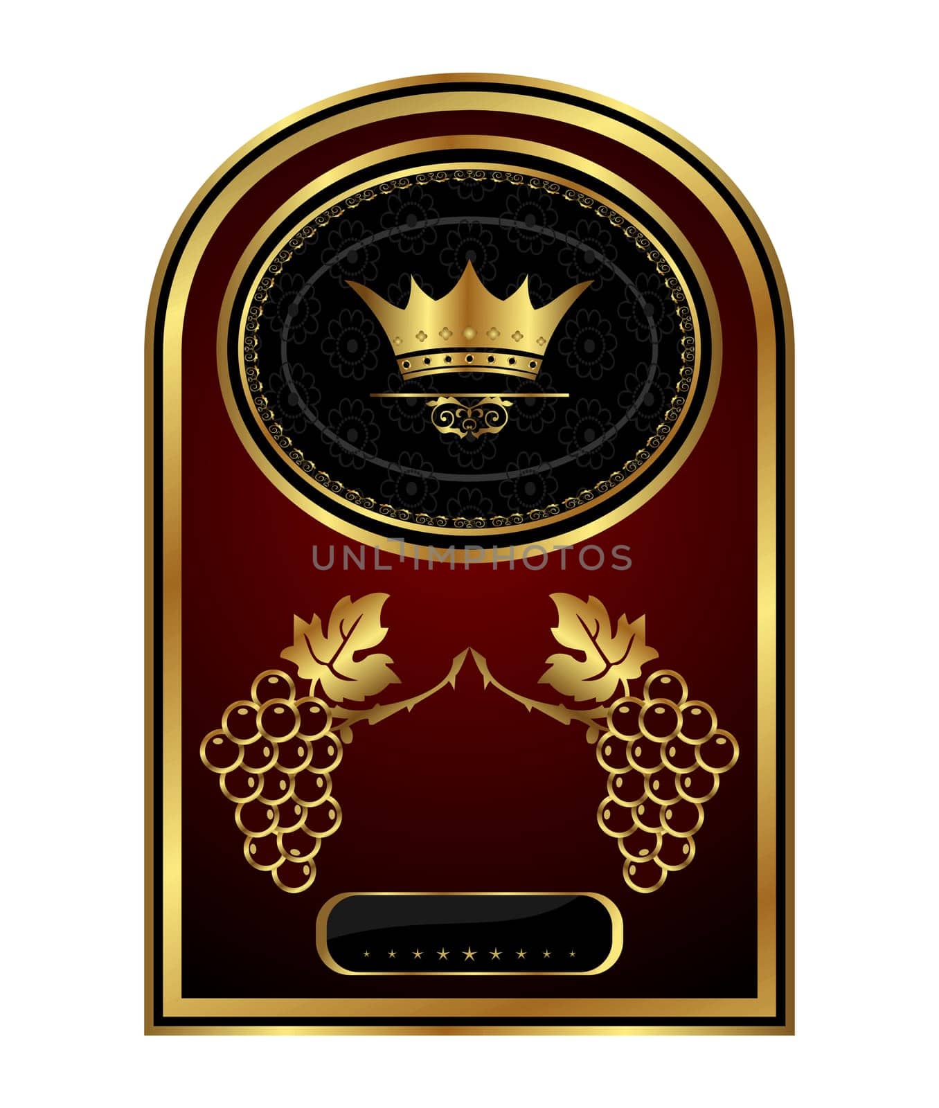 Illustration golden frame label for packing wine- vector