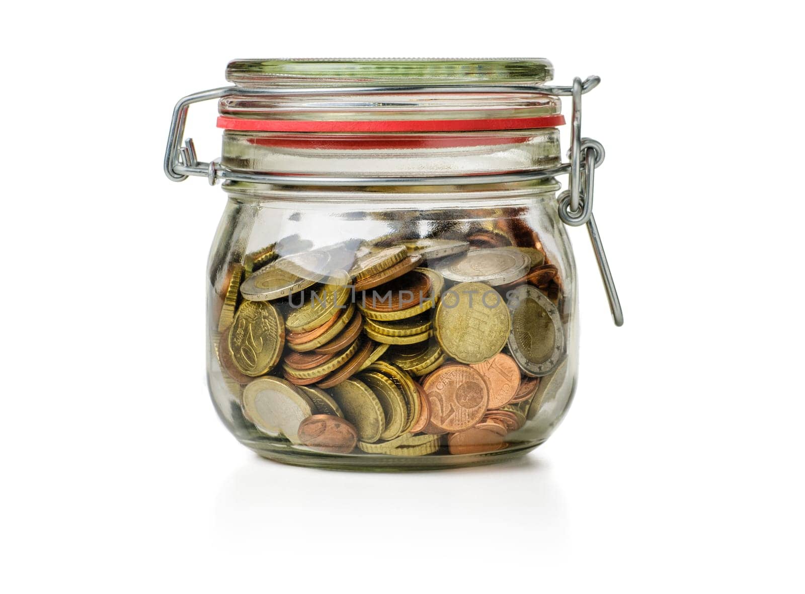 Mason jar filled with coins