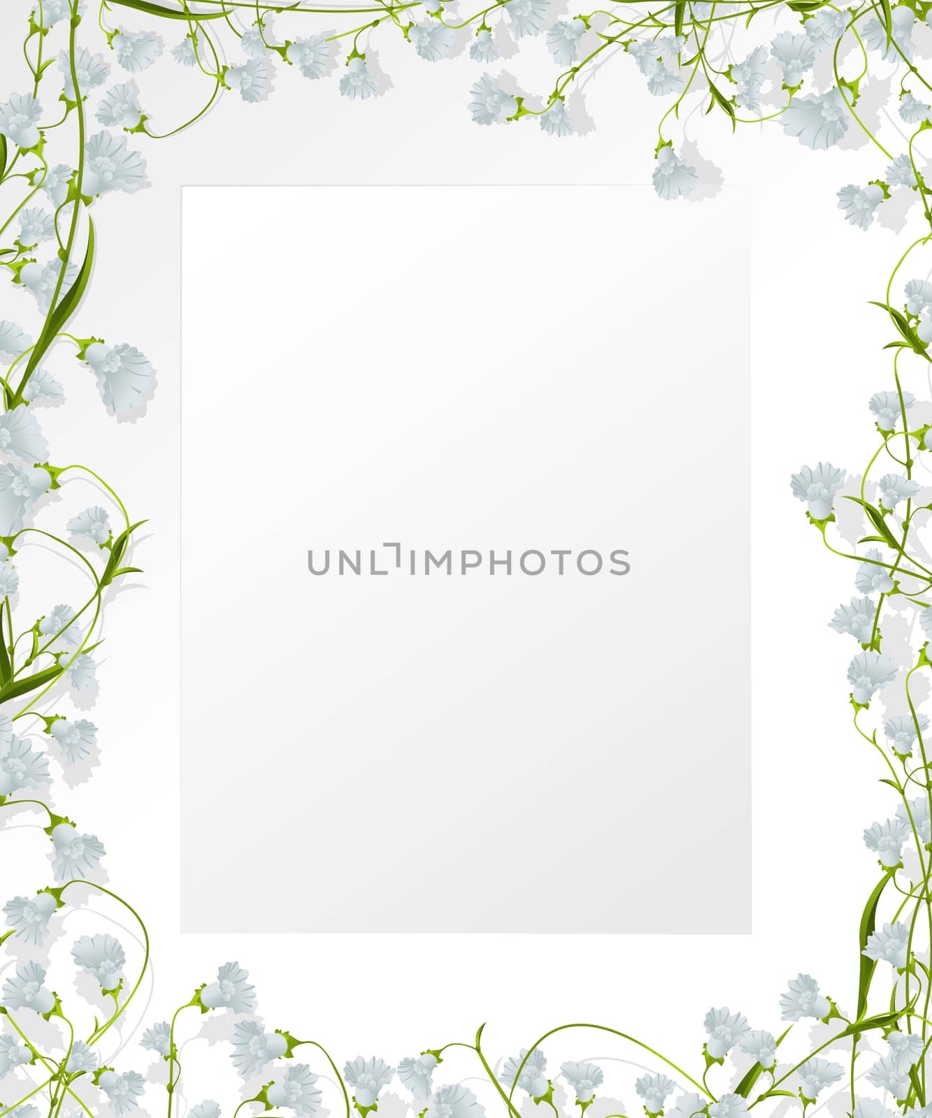 Decorative floral design for text of photography