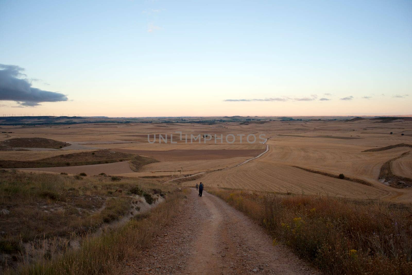 Pilgrims in the countryside, Way of St. James