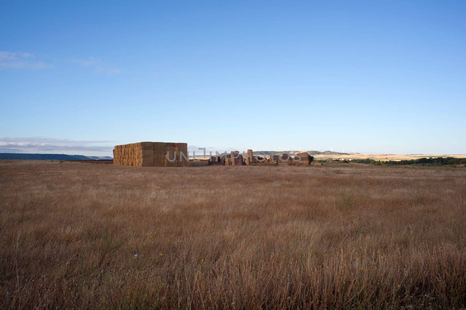 View of Bales of hay, spanish countryside