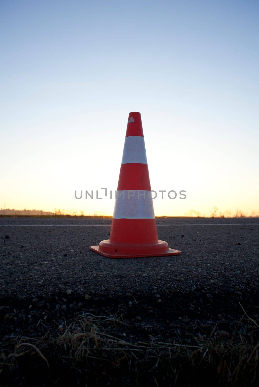 Photo of an Orange road cone