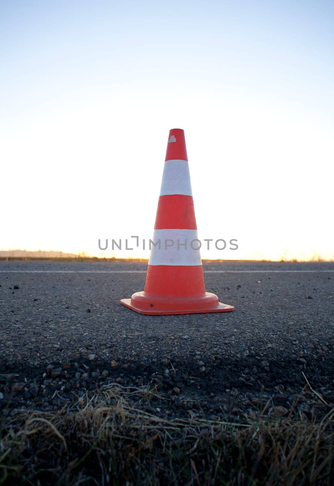 Photo of an Orange road cone