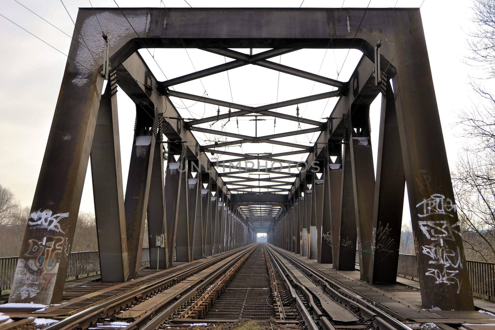 Railway bridge over the Elbe near Magdeburg
