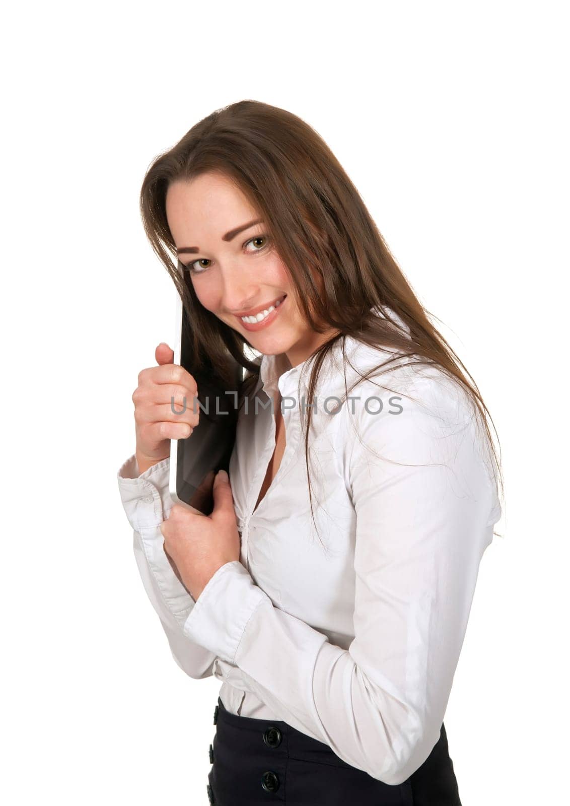 Businesswoman using tablet pc