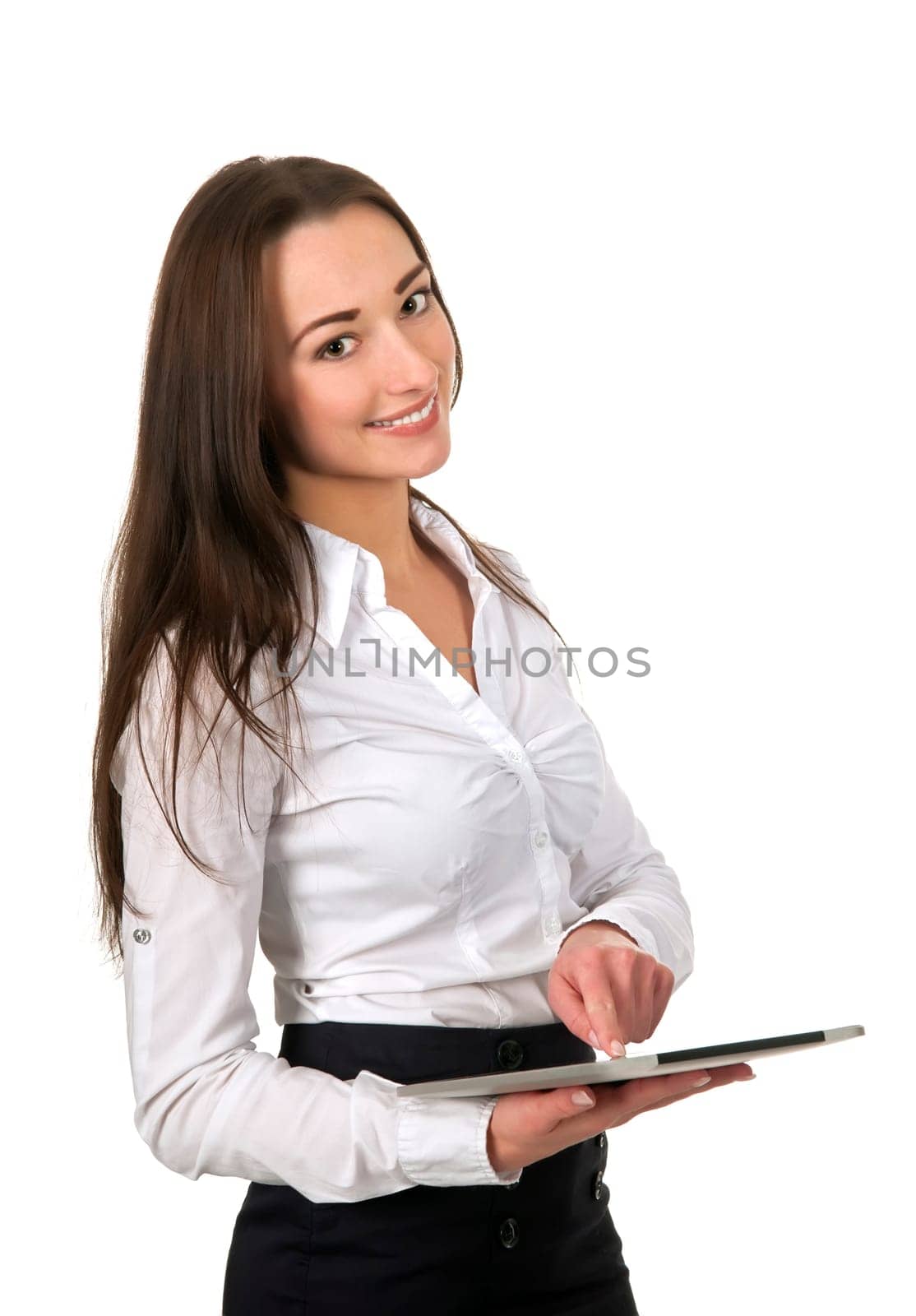 Businesswoman using tablet pc