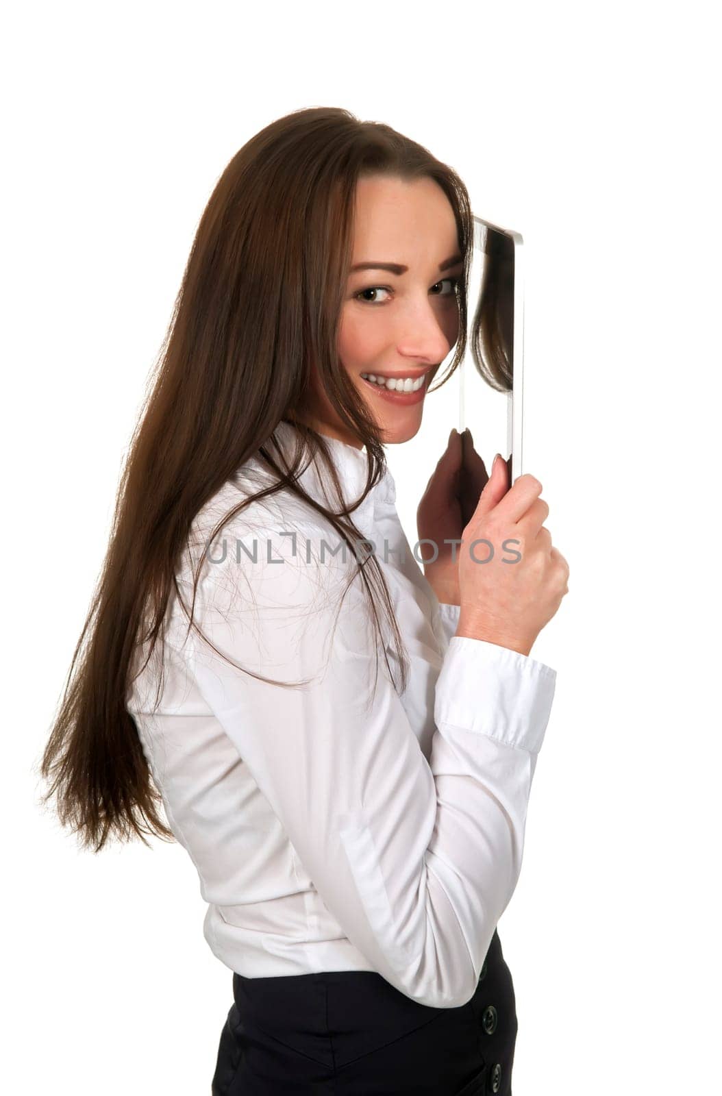 Businesswoman using tablet pc