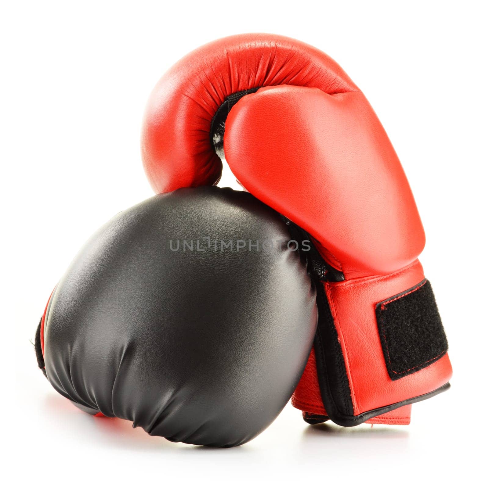 Leather boxing gloves isolated on white