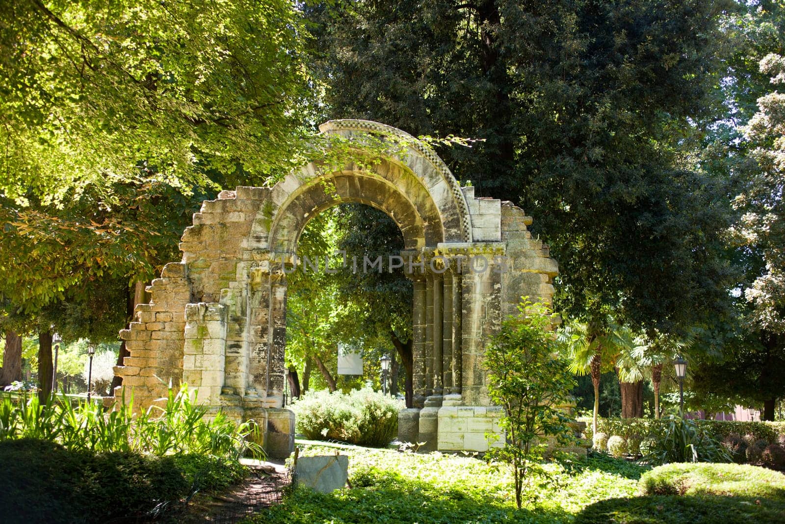 Ruins of an Arc in the Park in Oviedo