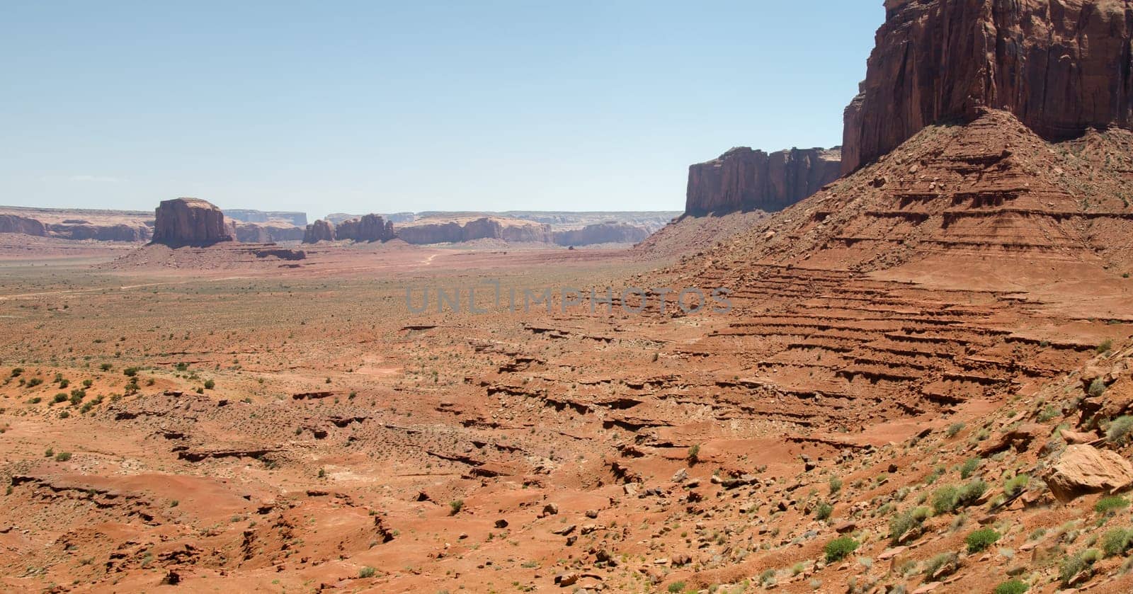 overview in Monument Valley in Utah in the United States of America