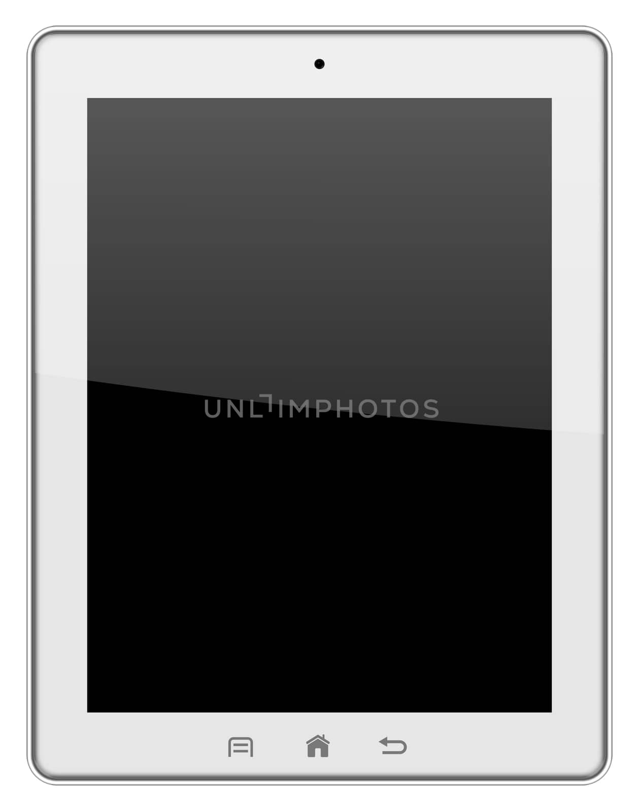 White tablet pc isolated on white background illustration