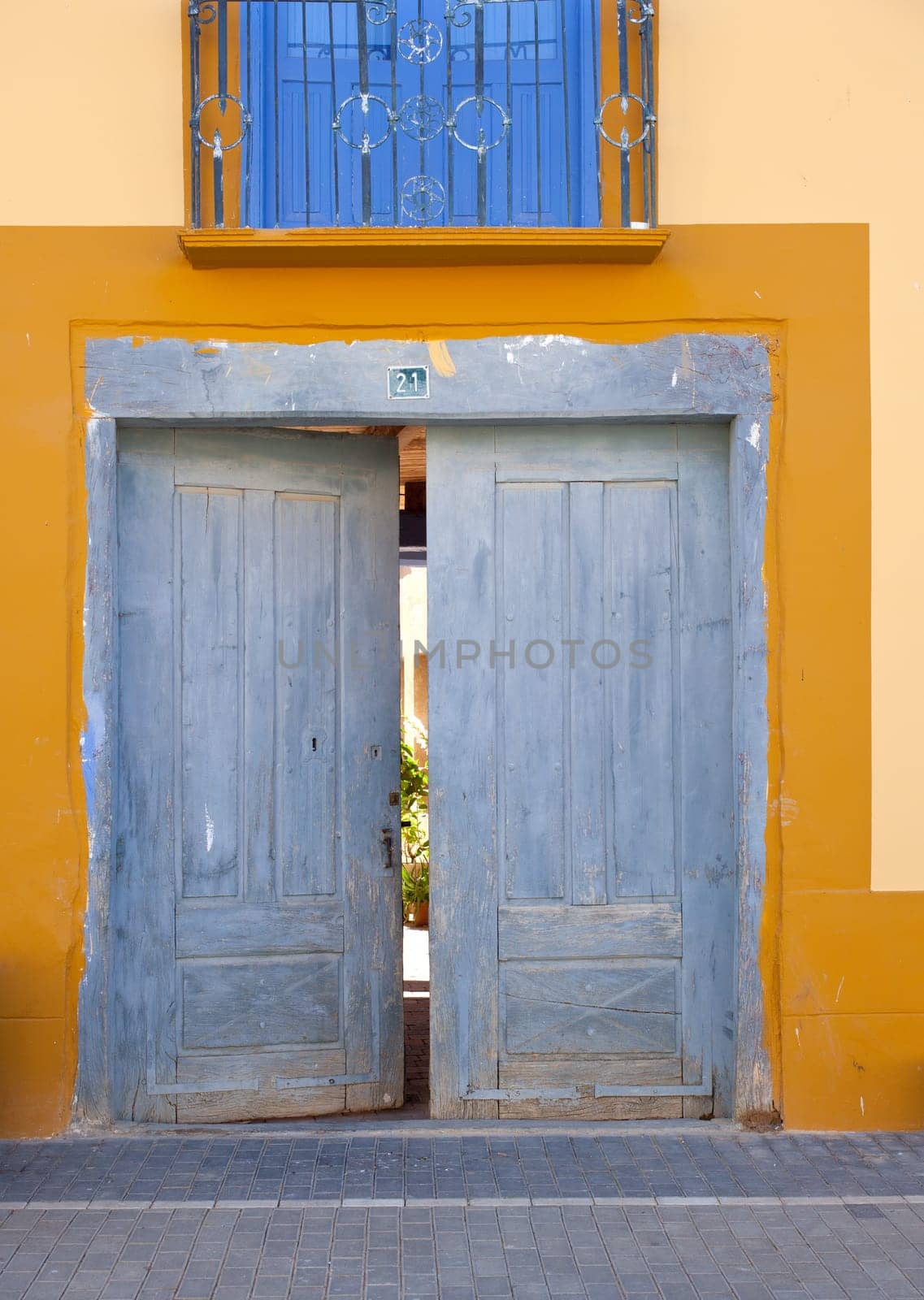 Rustic door in a little village in Spain
