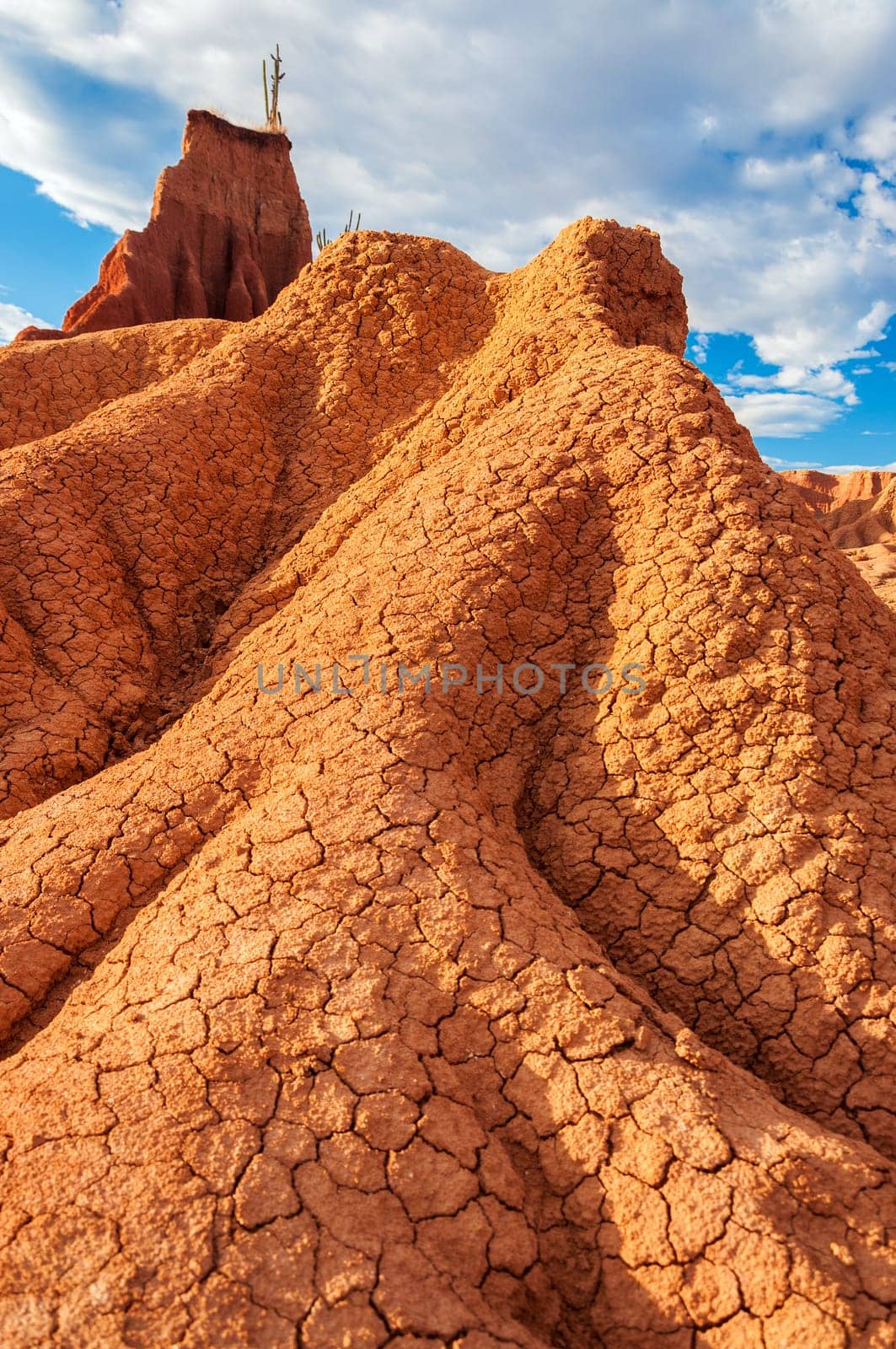 Towering Rock Formation in Tatacoa Desert in Huila, Colombia
