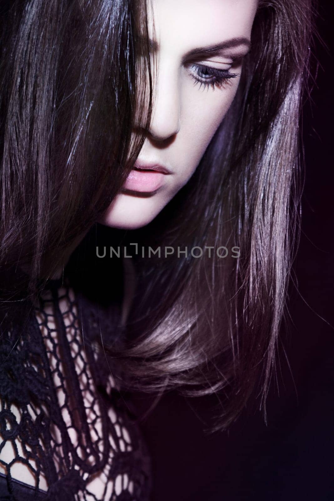 Beautiful young woman with long,shiny hair