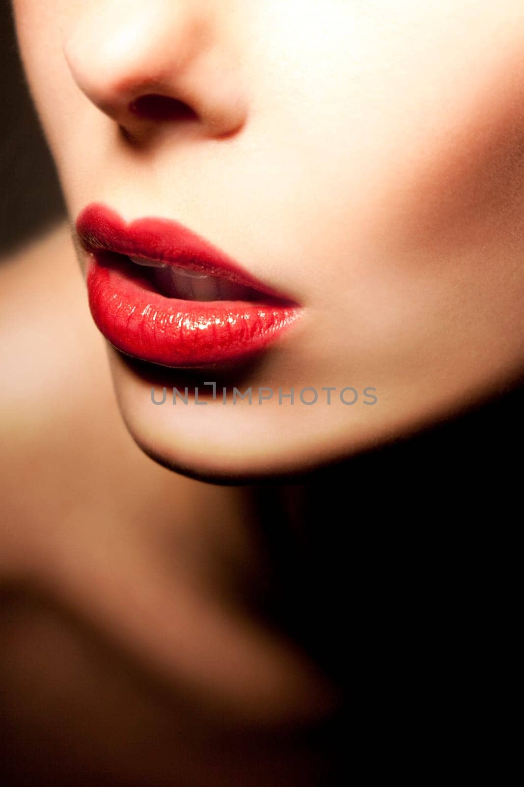 Sensual mouth close up,a beautiful young woman