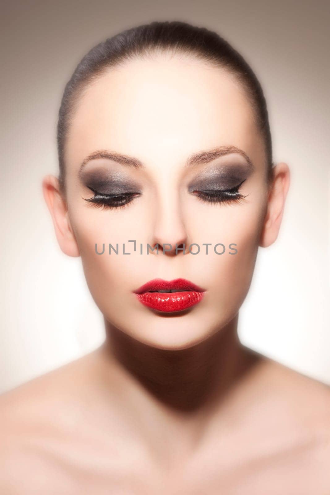 Beautiful young woman with perfect makeup