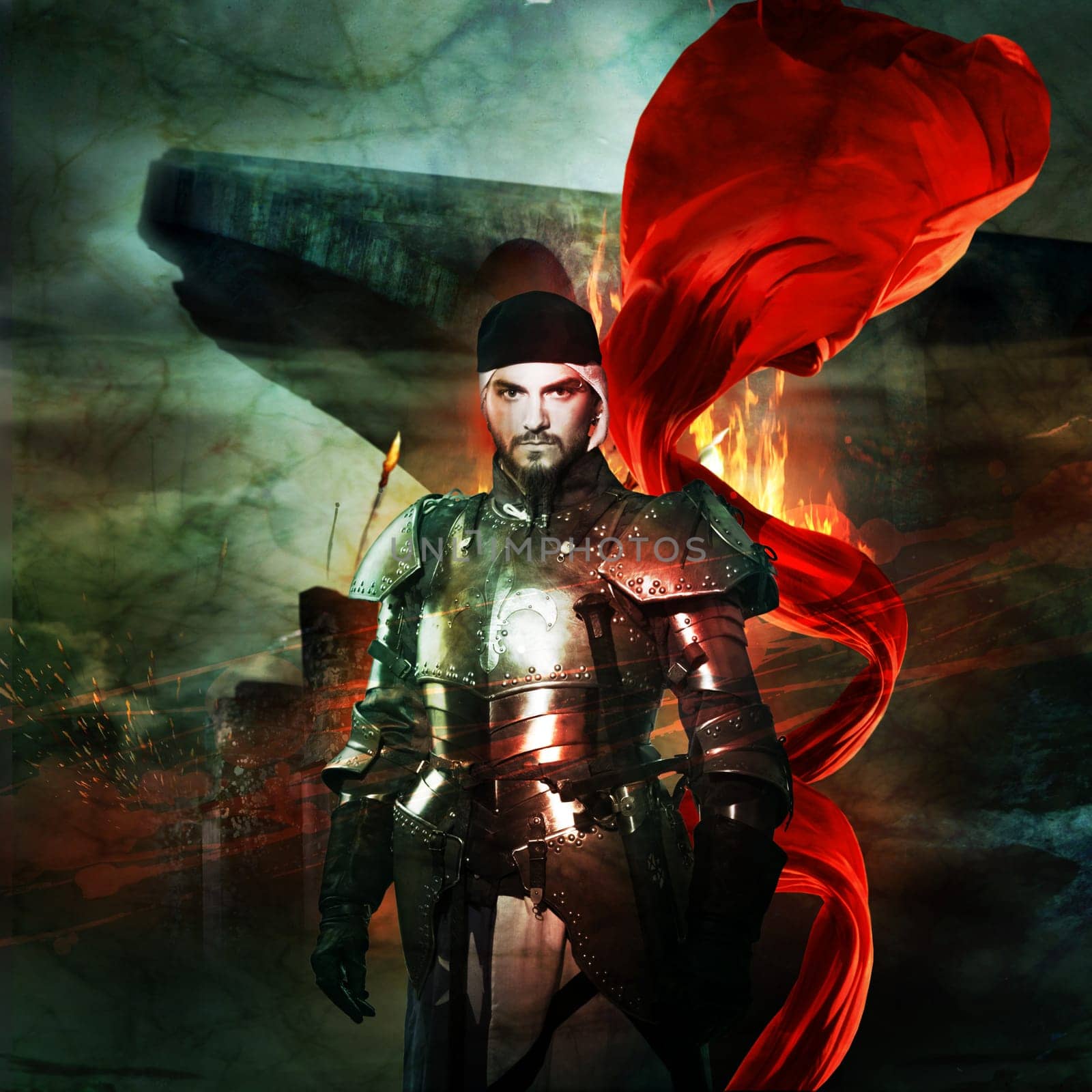 Knight in medieval armor