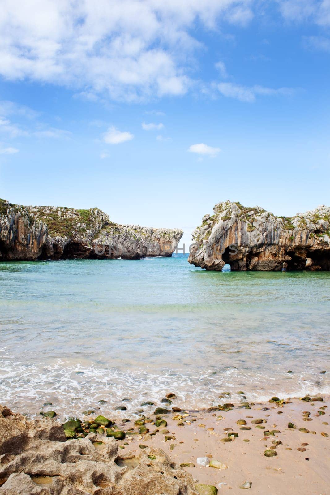 Beach of Cuevas del Mar, Nueva de Llanes - Asturias in Spain
