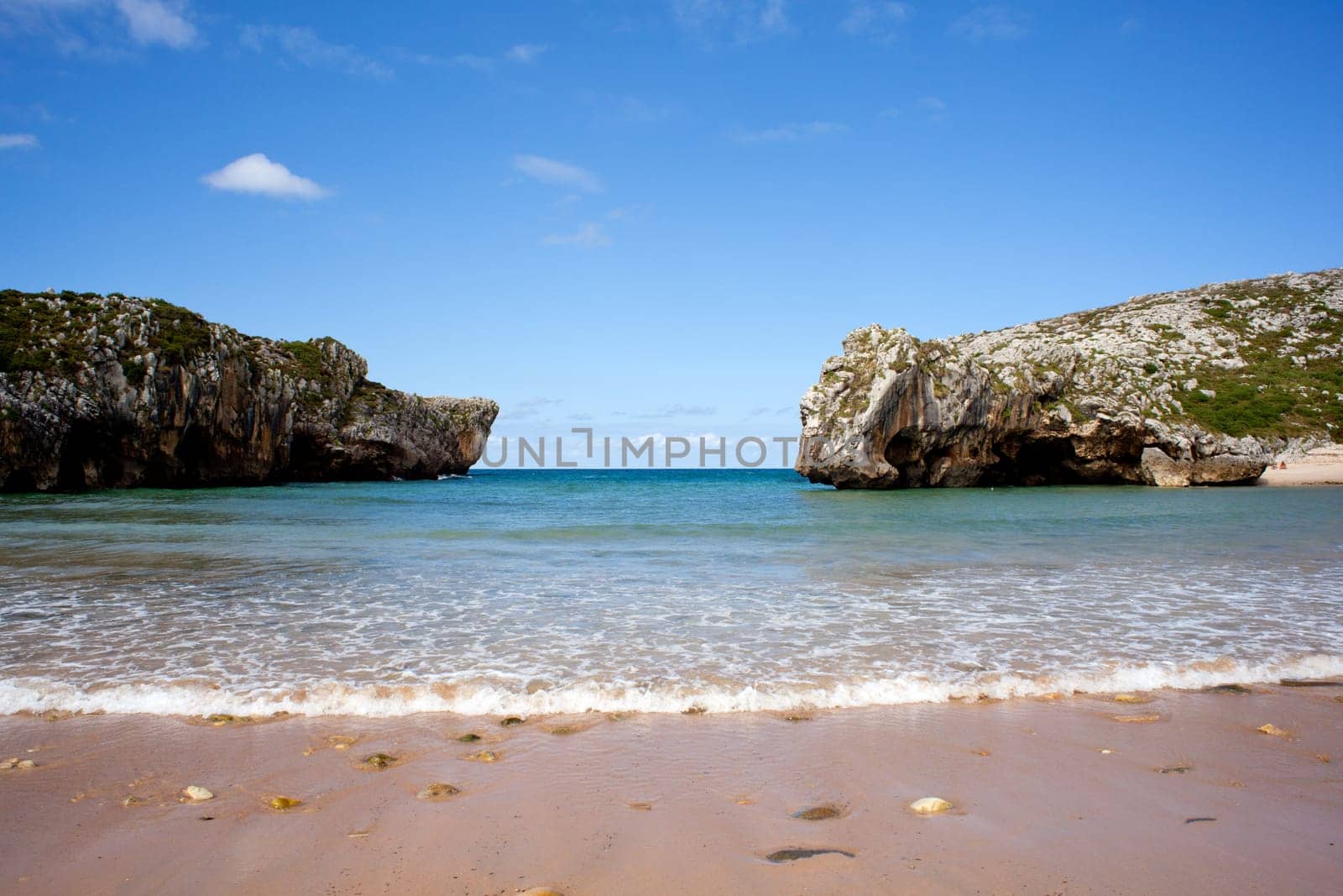 Beach of Cuevas del Mar, Nueva de Llanes - Asturias in Spain