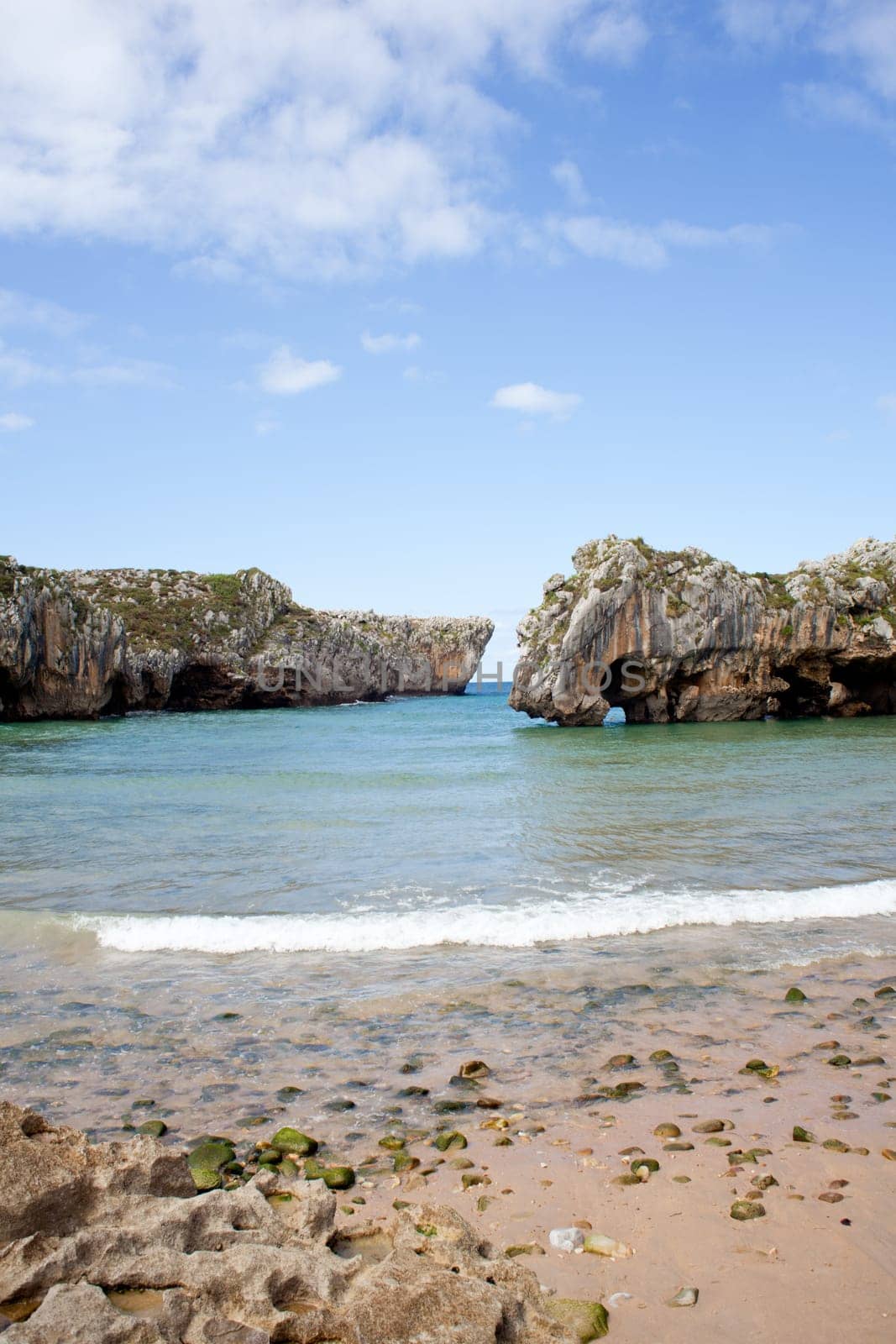 Beach of Cuevas del Mar, Nueva de Llanes - Asturias in Spain