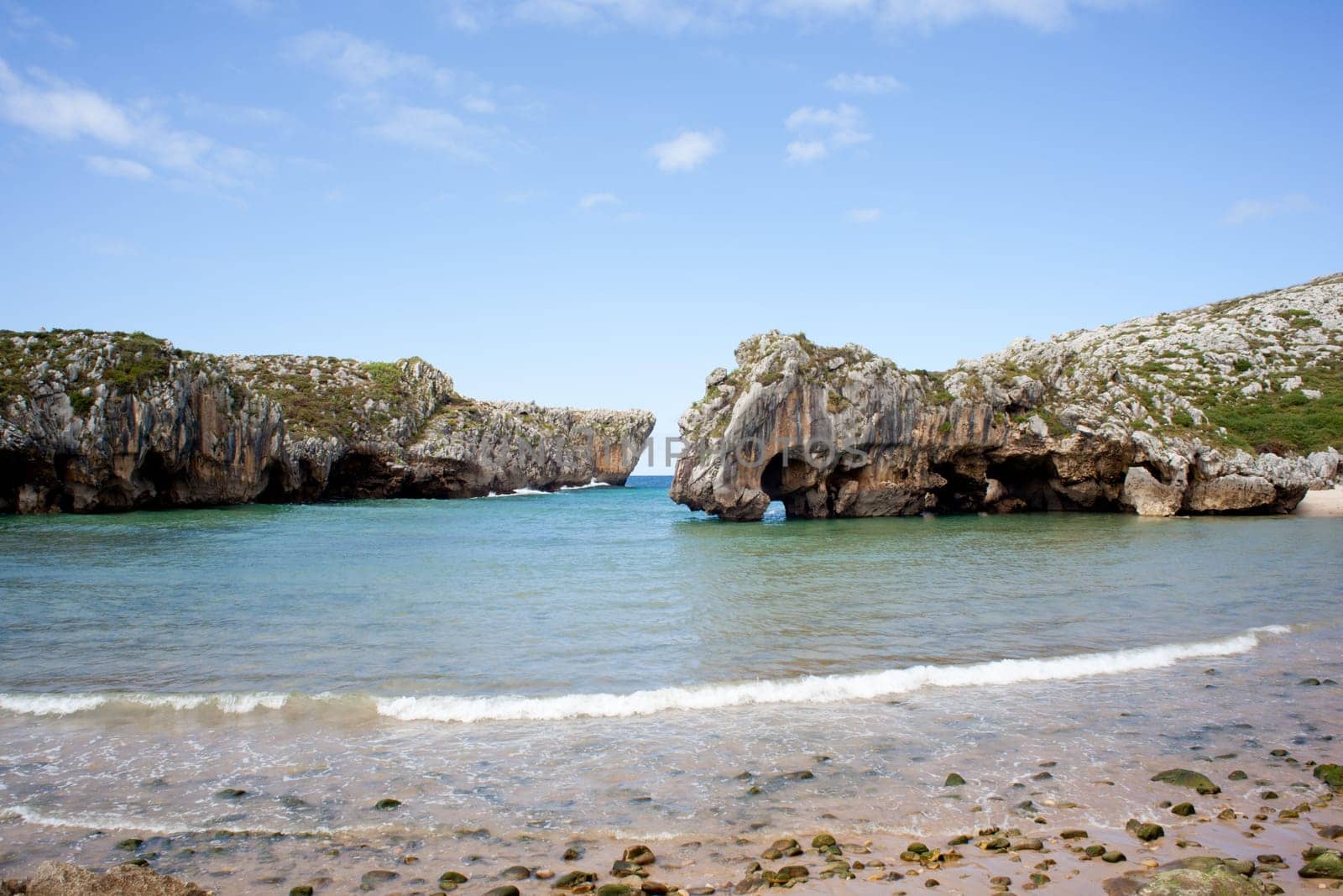Beach of Cuevas del Mar, Nueva de Llanes - Asturias in Spain