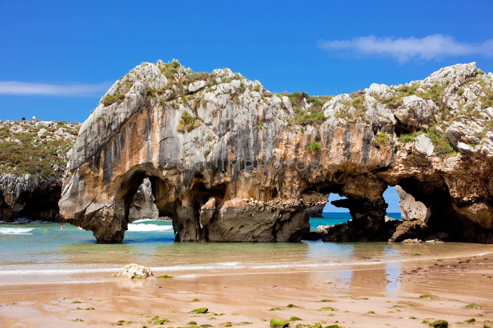 Beach of Cuevas del Mar, Nueva de Llanes - Asturias in Spain