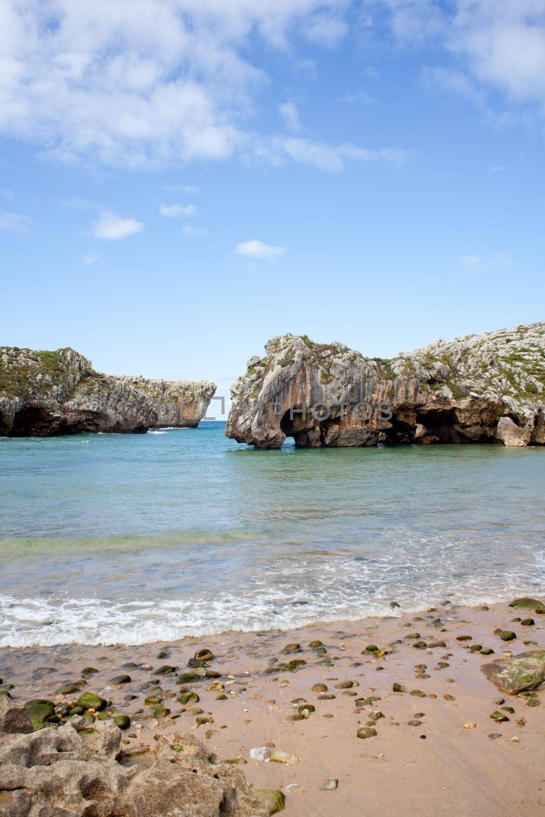 Beach of Cuevas del Mar, Nueva de Llanes - Asturias in Spain
