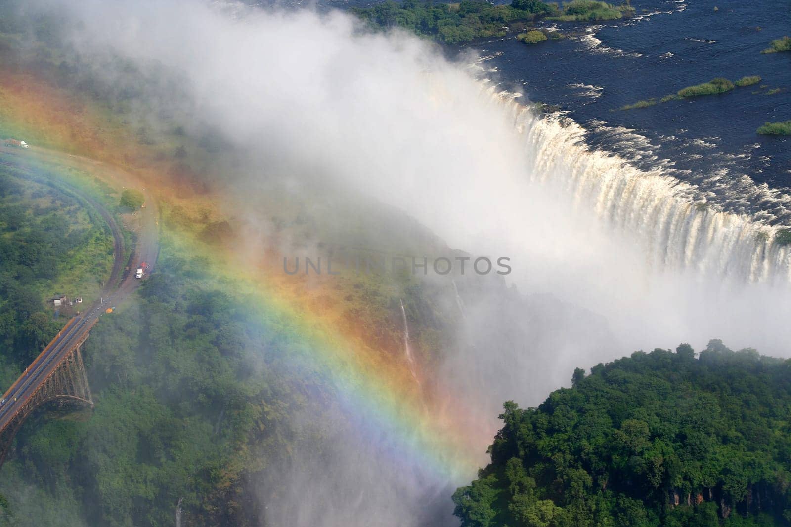 A VIEW OF Victoria falls in Zimbabwe
