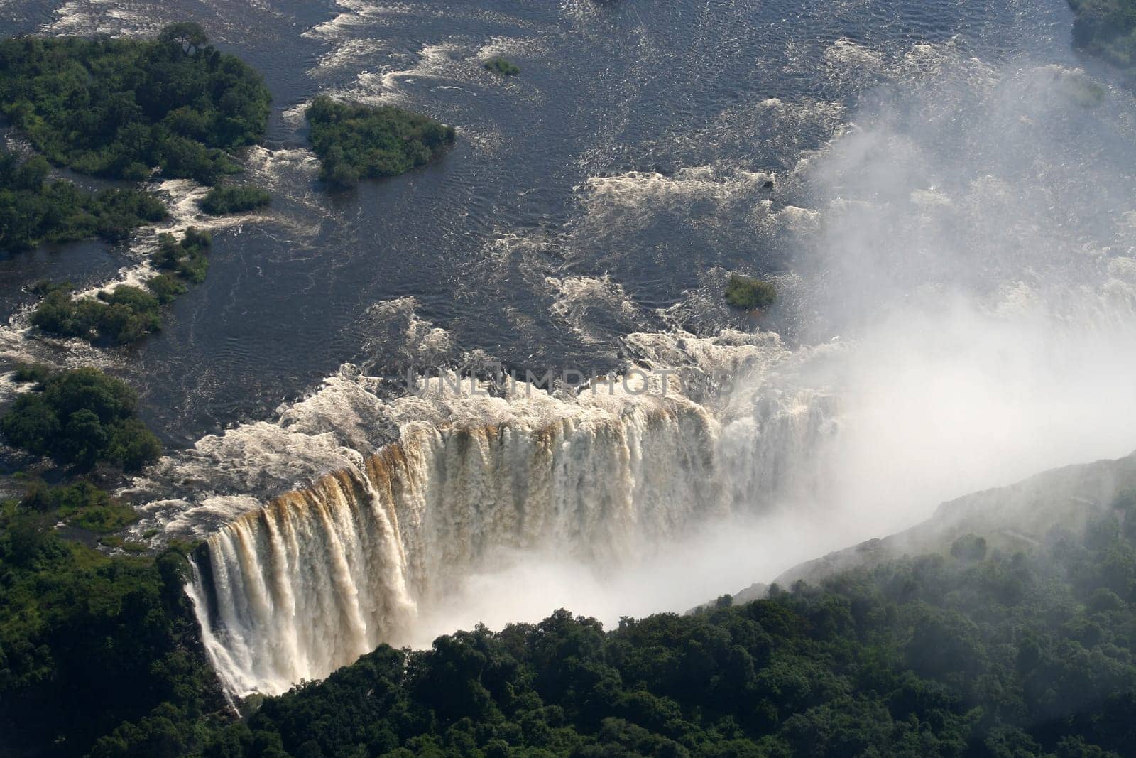 A VIEW OF Victoria falls in Zimbabwe
