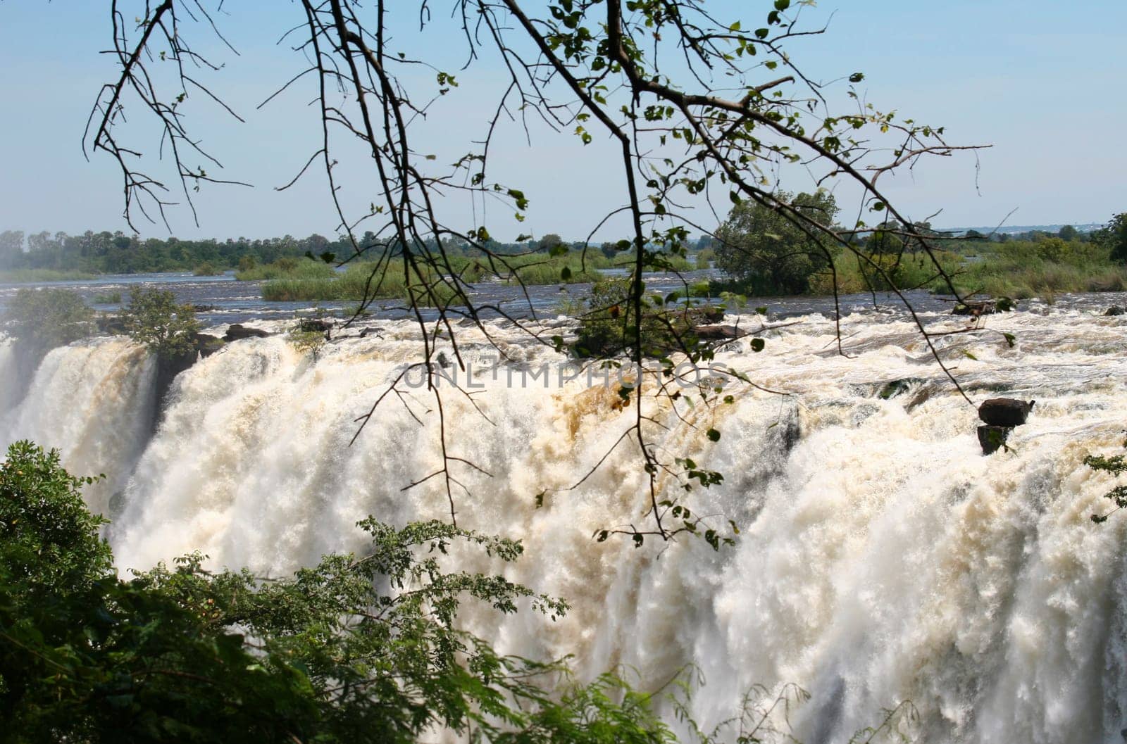 A VIEW OF Victoria falls in Zimbabwe