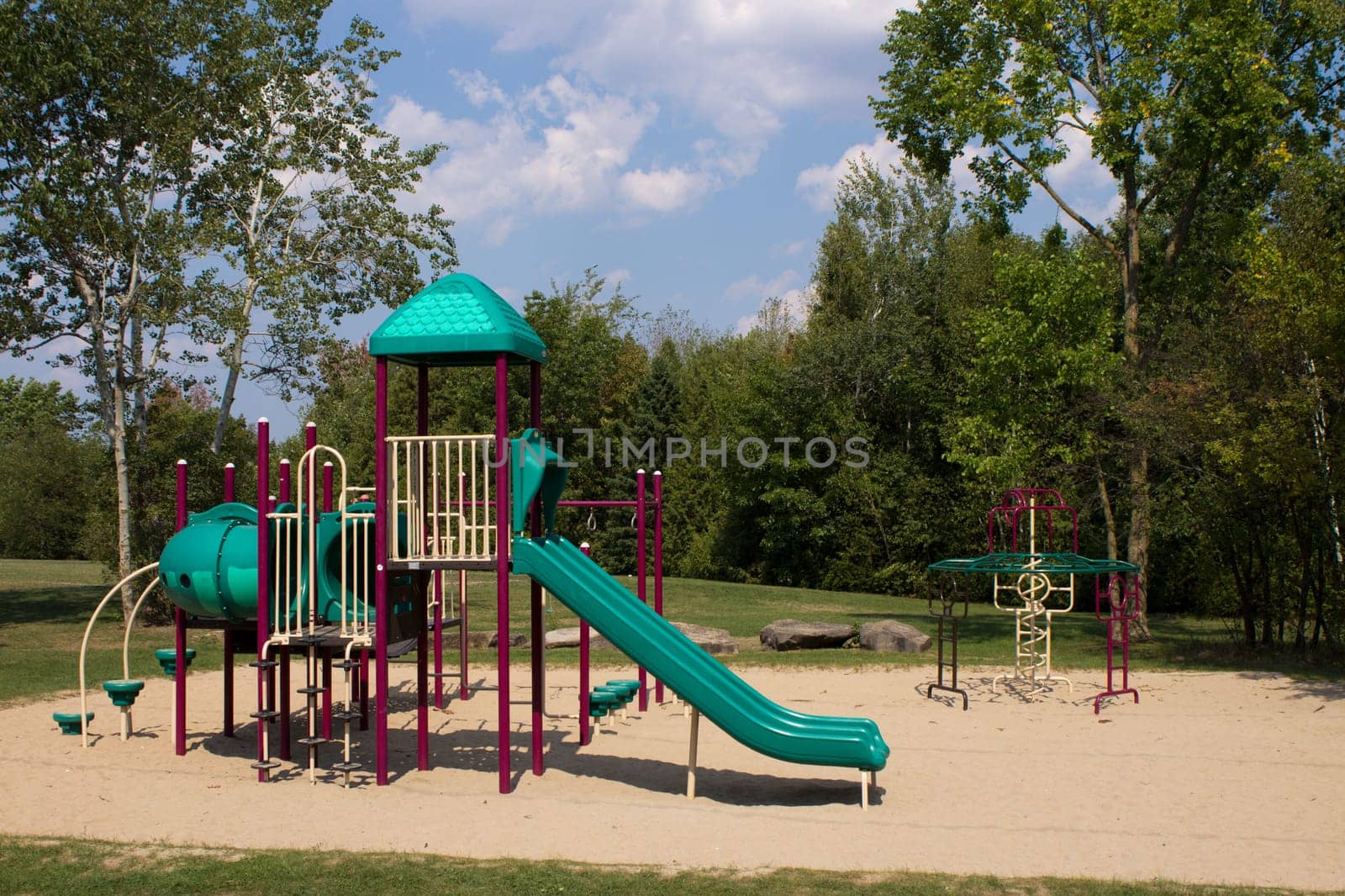 Play structures in a park