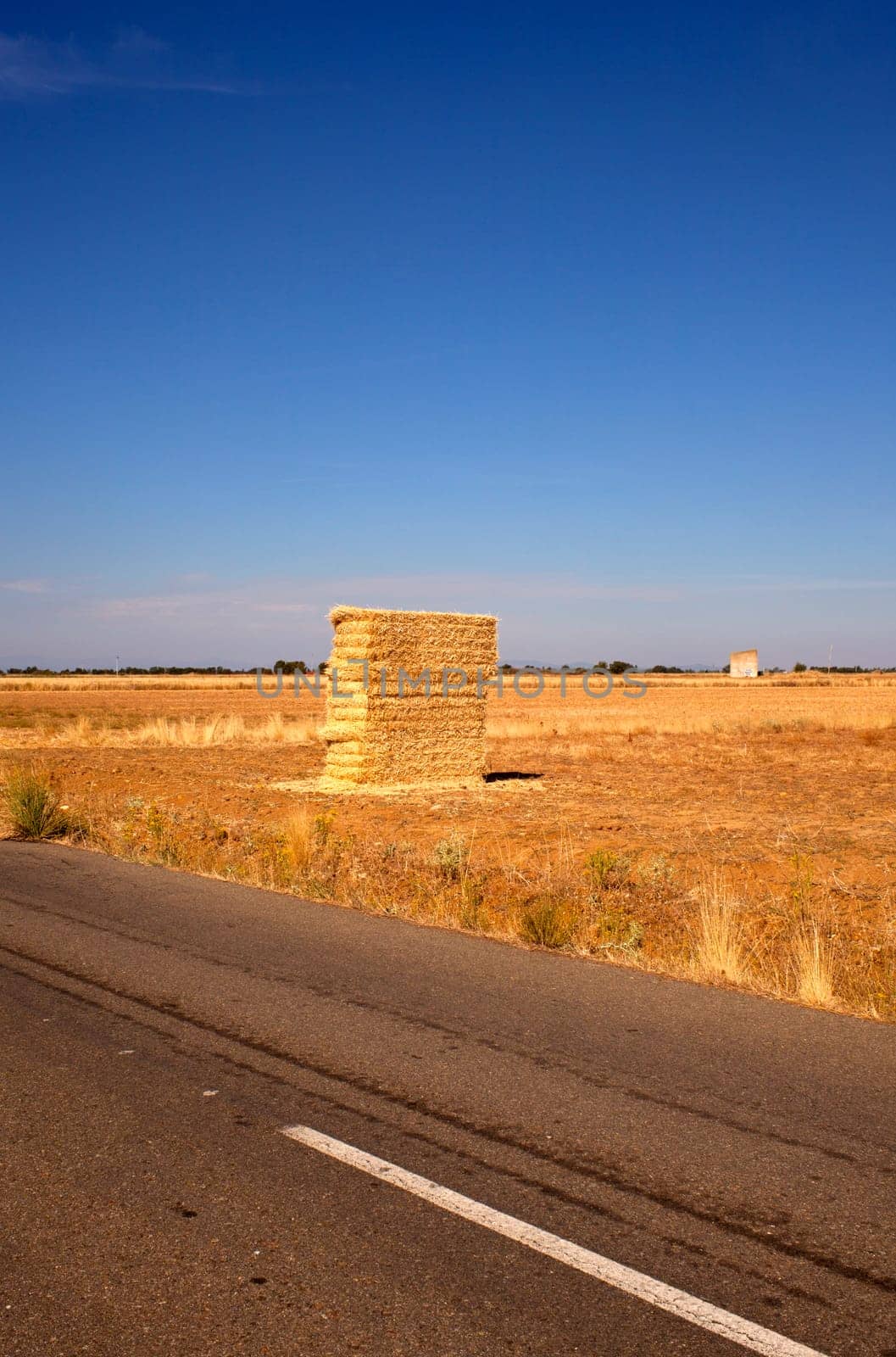 Bales of hay on a field, Spanish countryside