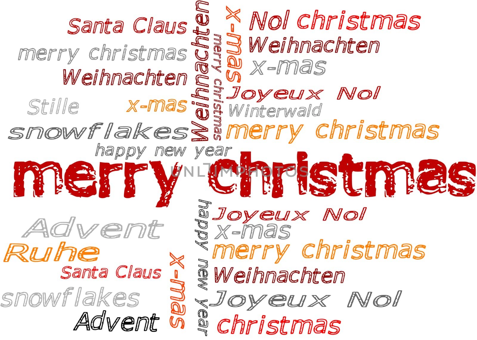 Christmas Buzzword Cloud Red Xmas