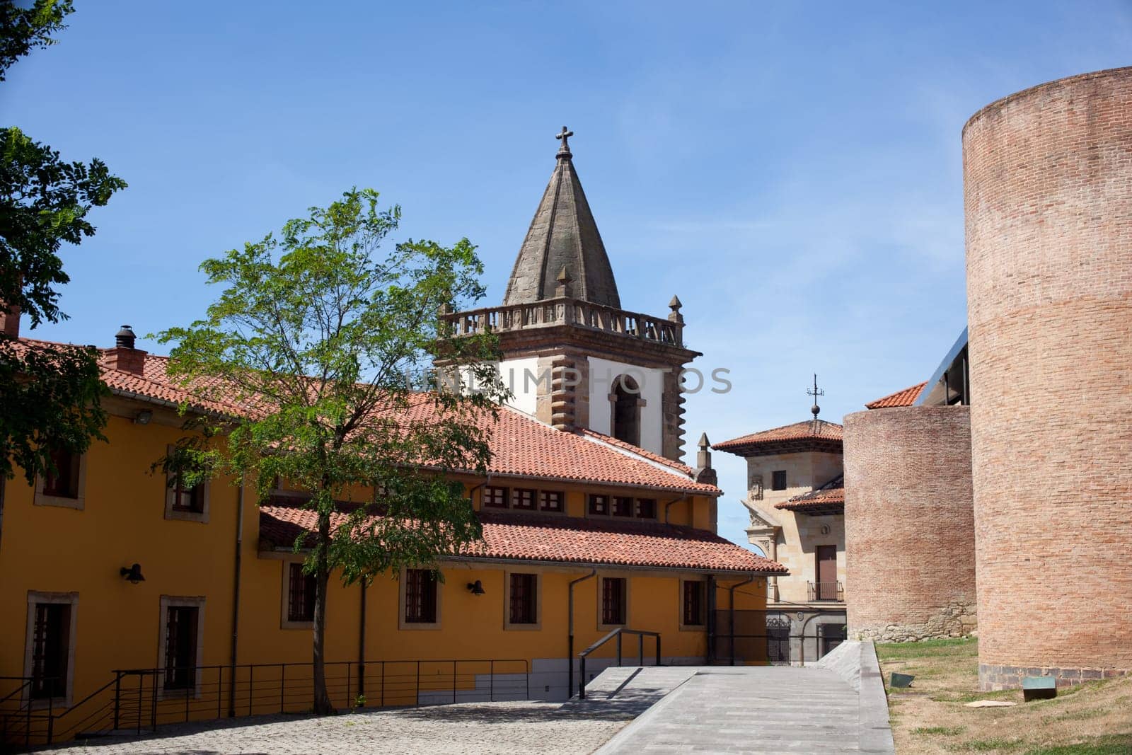 Tower with spire cittta in Gijon, Asturias - Spain