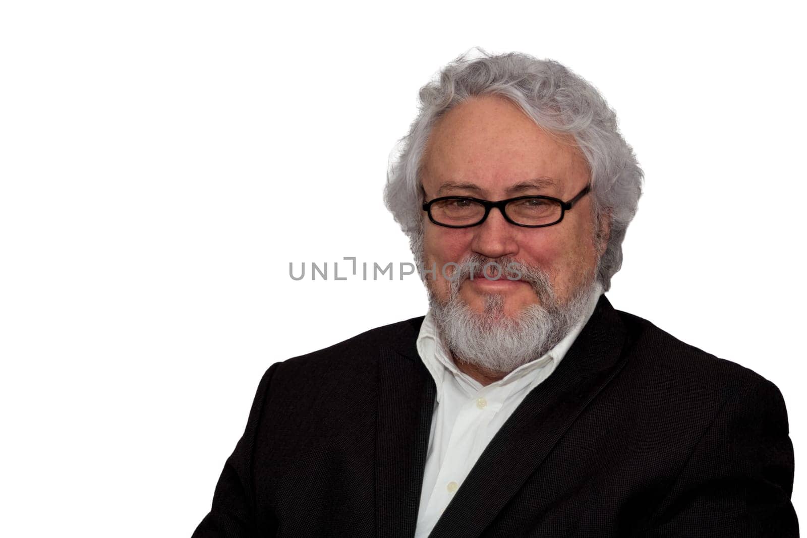 Senior business man with reading glasses