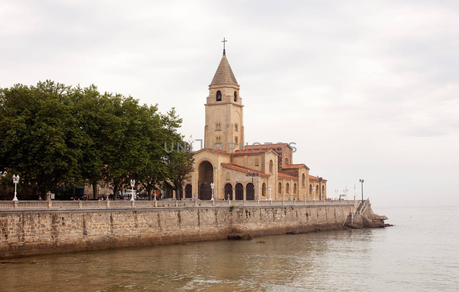 View of St. Pedro church, Gijon - Asturias, Spain