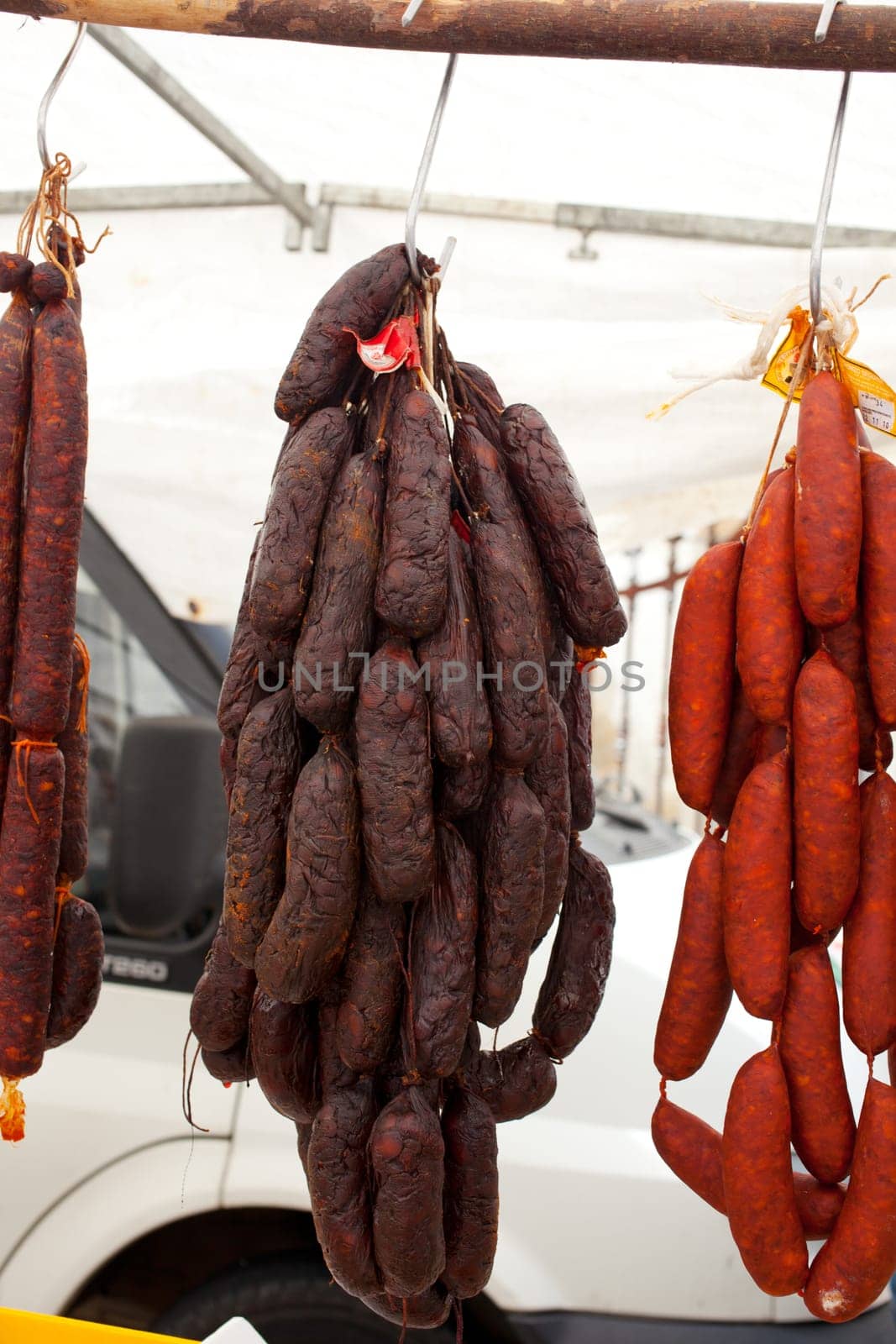 Spanish sausage hung out to dry