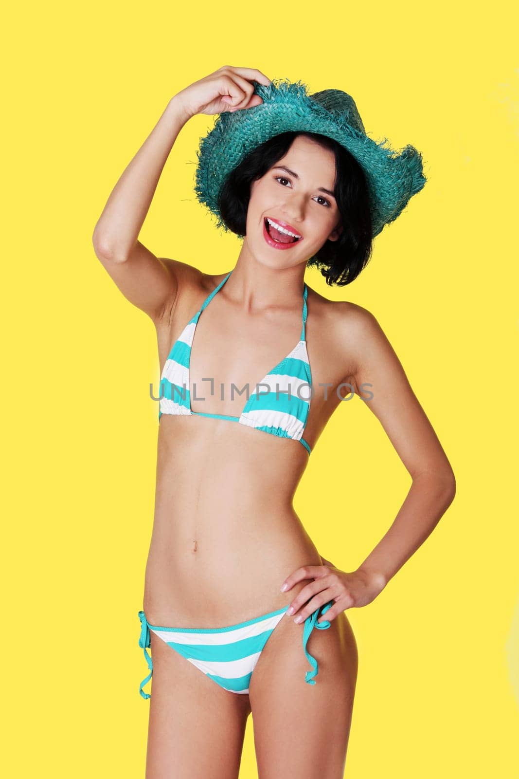 Sexy summer woman wearing swim wear.
