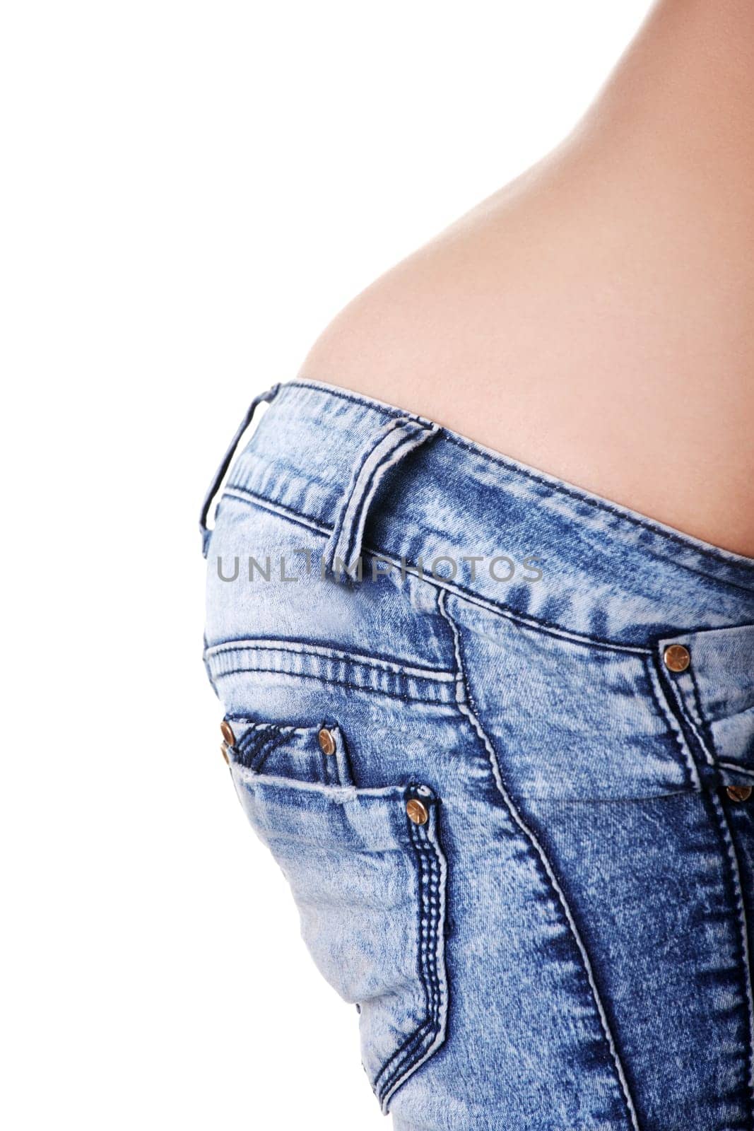 Fit female butt in jeans , isolated