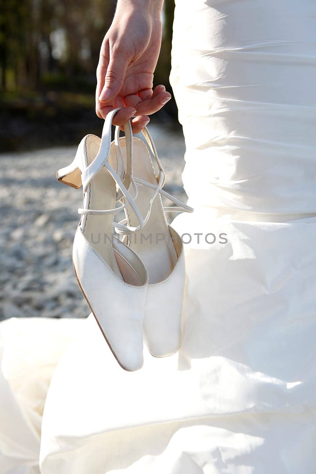 dirty bridal shoes