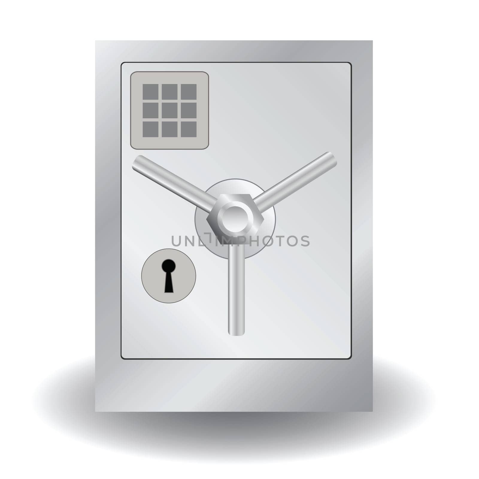 colorful illustration with metal safe  for your design